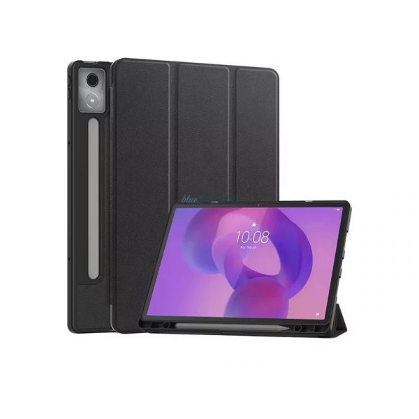 Tok álló, bőr hatású (aktív FLIP, oldalra nyíló, TRIFOLD, asztali tartó, ceruza tartó) FEKETE - Ideapad Tab Pro (GP-168536)
