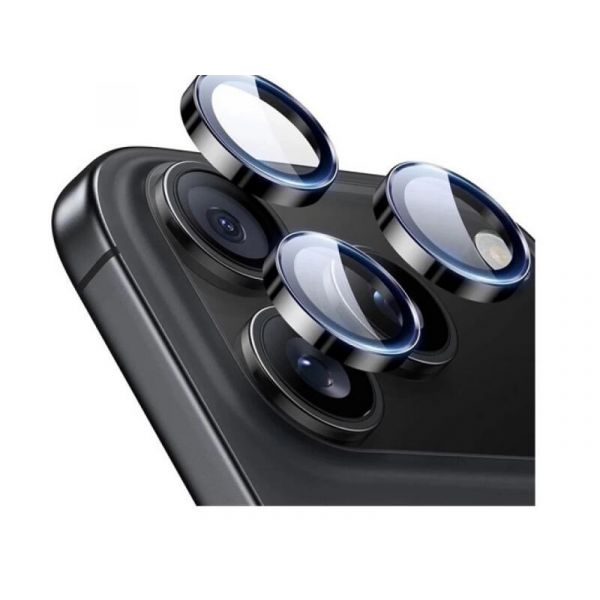 ESR kameravédő üveg (9H + segédkeret) FEKETE - iPhone 17 Pro Max (GP-174893)