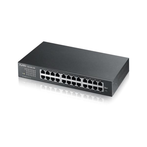 ZYXEL Switch 24x1000Mbps Fémházas Rackes Unmanaged DIP Selector, GS1100-24ES-EU0101F