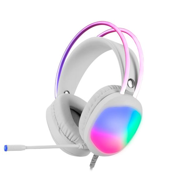 MARVO Lumi 40 vezetékes fejhallgató - fehér - RGB világítás (HG8959)