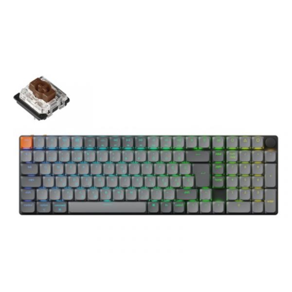 Keychron K17 Max Bluetooth / vezeték nélküli HU Gateron low-profile Brown mechanikus billentyűzet, fekete (K17M-H3Z-HU)