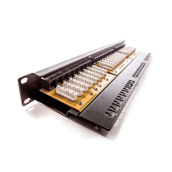 KELINE Patch Panel CAT.6 UTP 24 portos 1U Kompakt, Fekete (606059)