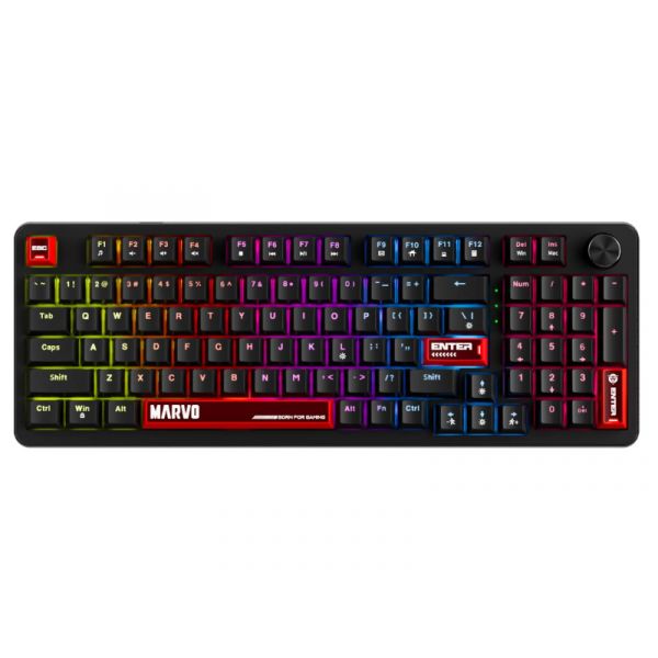 MARVO Arma 98 vezetékes gaming billentyűzet - Fekete - US /TNT Peach linear/ (KG937)