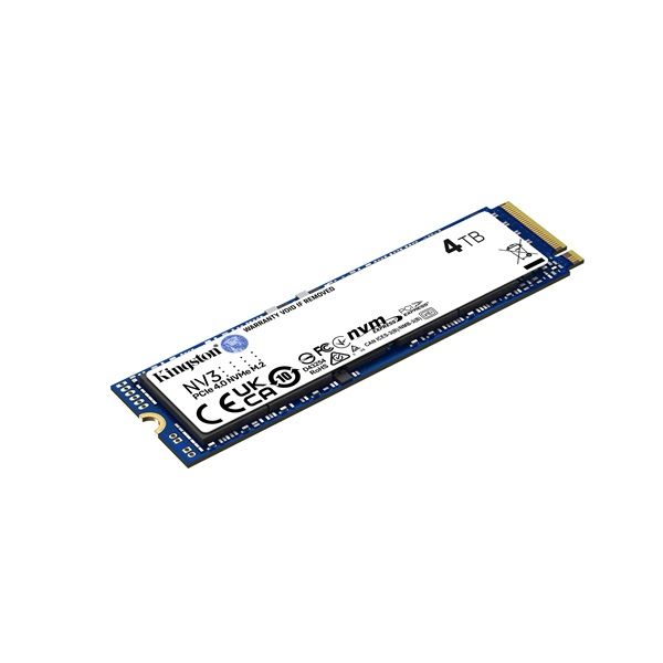 Kingston NV3 SSD, 4TB M.2 2280 PCIe 4.0 NVMe (SNV3S/4000G)