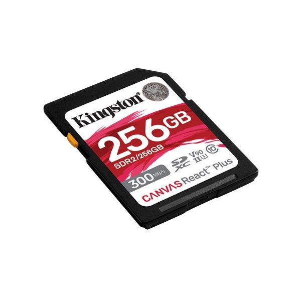 KINGSTON Canvas React Plus SDXC 256GB Memóriakártya, UHS-II (SDR2/256GB)