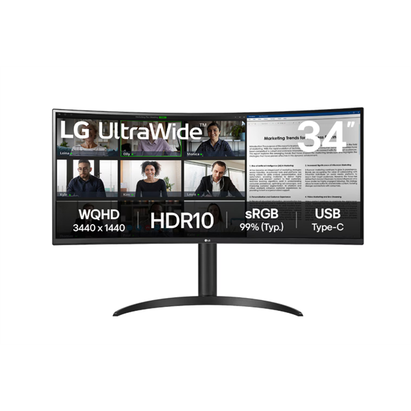 LG UltraWide 34WR55QK UWQHD 100Hz-es VA ívelt monitor (34WR55QK-B.AEU)