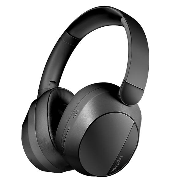 LOGILINK BT 6.0 Sound Wave Headset, ANC, 3.5 mm AUX, 15-hour battery life, Black (BT0071)