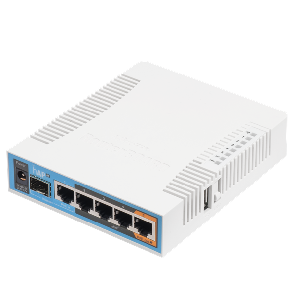 MIKROTIK Router 5GbitLAN, 1SFP, 1USB, PoE-out, AC1750, 450Mbps/1300Mbps, RouterOS L4, (hAP ac) (RB962UIGS-5HACT2HNT)
