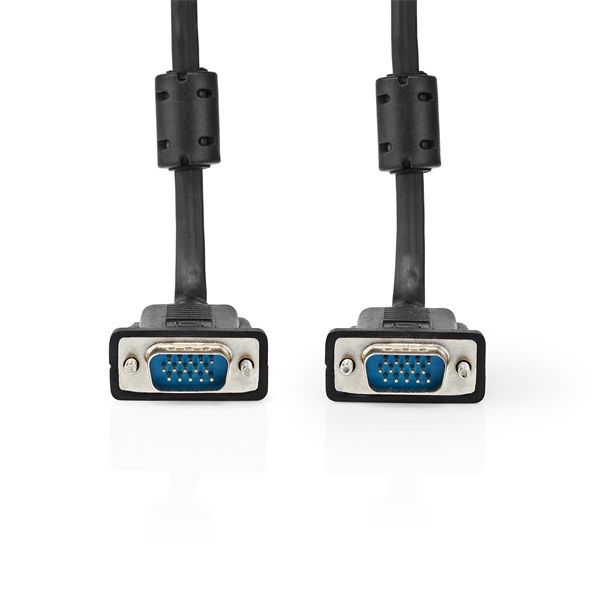 Nedis CCGL59000BK50, VGA kábel, VGA dugó Nikkelezett Maximális felbontás: 1280x768, hossz: 5m