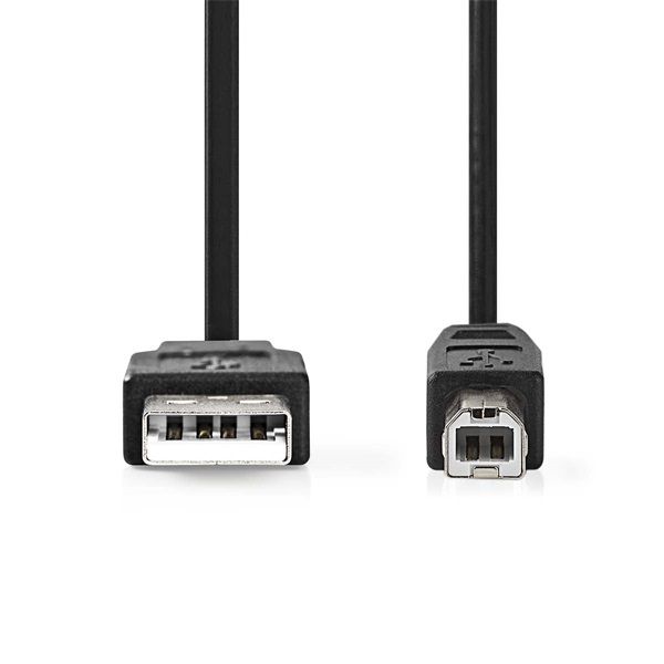Nedis CCGL60100BK10 USB2.0, USB A - B kábel, 480Mbs, 10W, hossz 1m