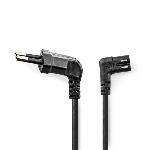 Nedis CEGL11055BK50 tápkábel, Euro dugó,  IEC-320-C7,  pipa, szögben balra, 5m, fekete