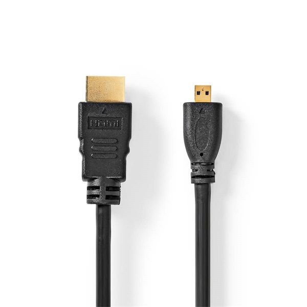 Nedis micro HDMI - HDMI kábel, 4K@30Hz, 2m (CVGB34700BK20)