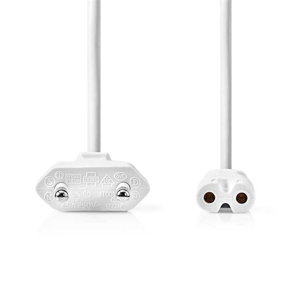Nedis táp kábel IEC-320-C7, 2 x 0.75 mm hossz 3m, FEHÉR, CEGL11040WT30