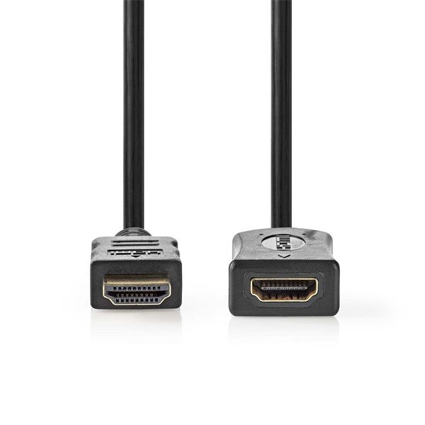 Nedis ultra HD HDMI hosszabbító kábel CVGL34096BK20, HDMI dugó - aljzat, 4K@60Hz | ARC | 10,2 Gbps | 2,00 m