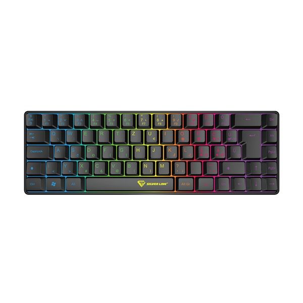 SILVERLINE KB68 gamer vezetékes billentyűzet, kompakt, RGB világítás, HU