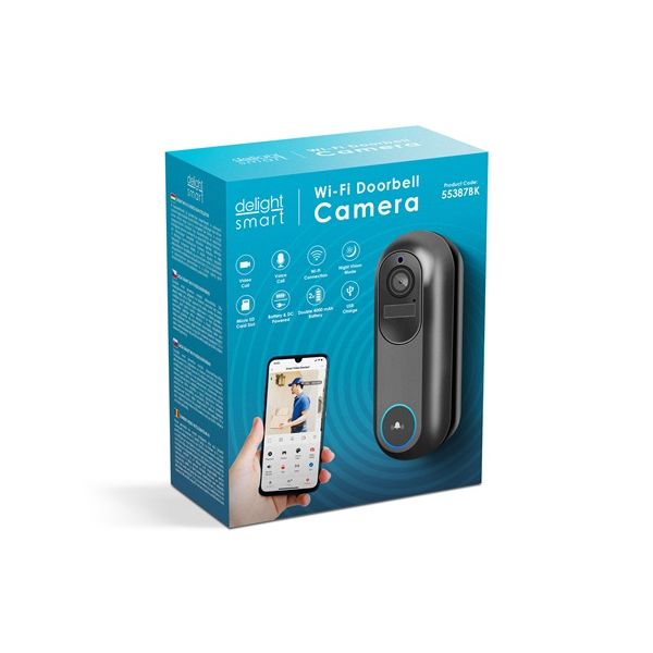 Delight Smart 55387BK smart akkumulátoros videó kaputelefon szett