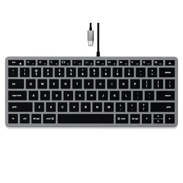 Satechi Slim W1 USB-C BACKLIT Wired Keyboard - US - Space Grey (ST-UCSW1M)