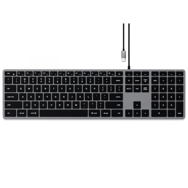 Satechi Slim W3 USB-C BACKLIT Wired Keyboard - US - Space Grey (ST-UCSW3M)