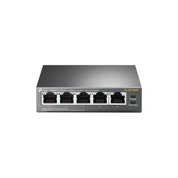TP-LINK 5-Portos 10/100 Mbps asztali switch 4 PoE porttal (TL-SF1005P)