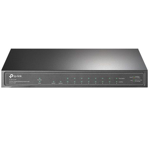 TP-LINK 9 portos Fémházas Asztali Switch (TL-SG1210P)