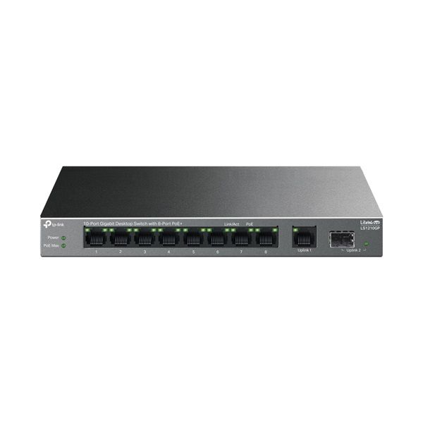 TP-Link LS1210GP 10x1000Mbps (8xPOE+) Fémházas Asztali Switch