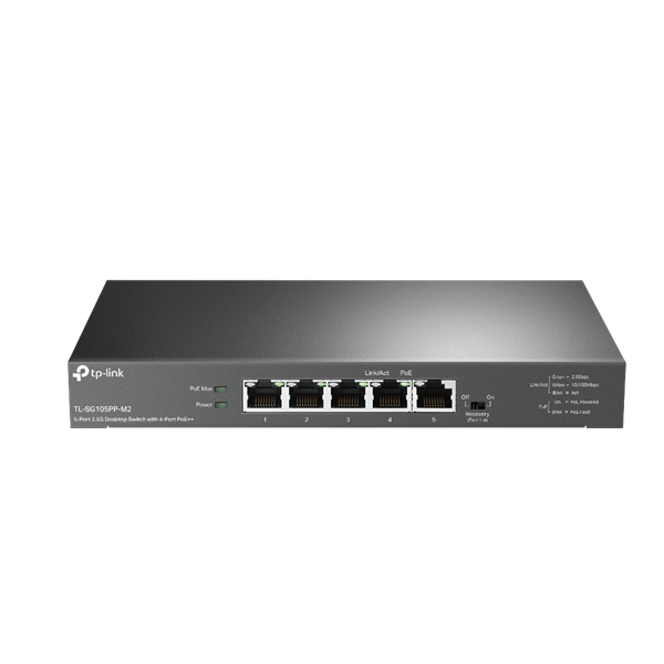 TP-Link TL-SG105PP-M2 fémházas asztali Switch
