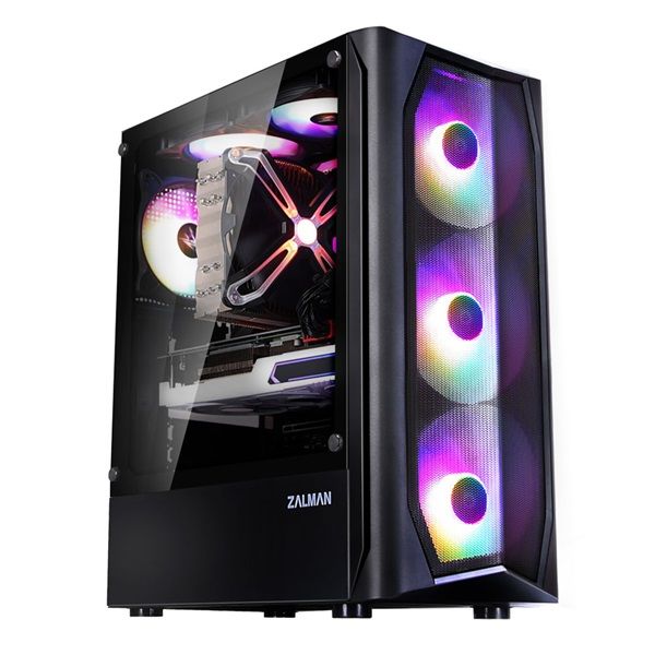 ZALMAN N4 Midi ATX PC ház, Tápegység nélkül, Fekete RGB